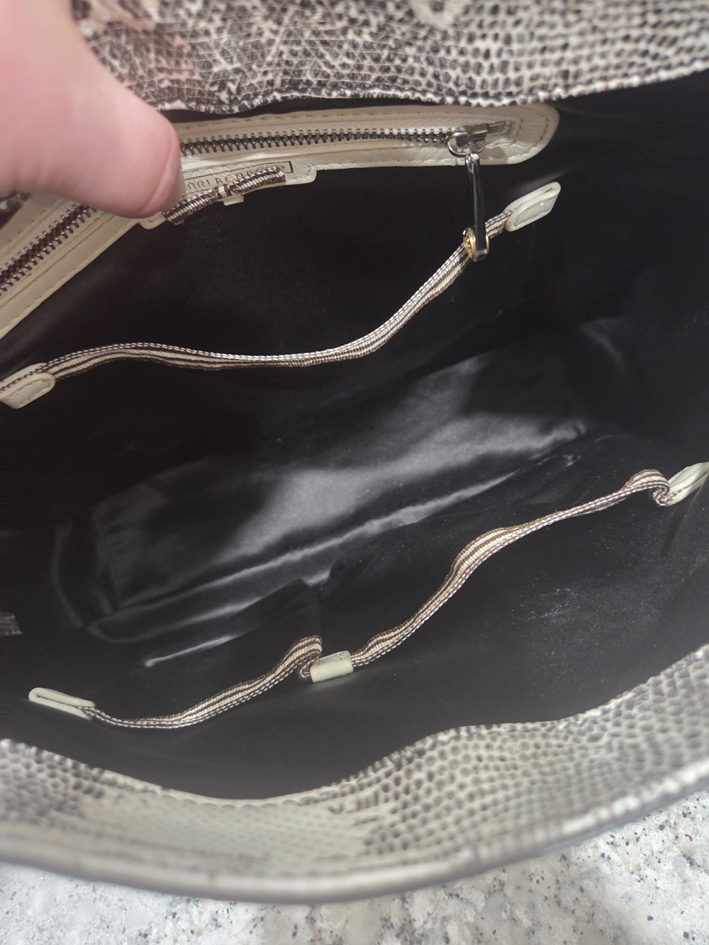 Henri Bendel Black & White Faux Snakeskin-Print Shoulder Bag - Picture 9 of 14